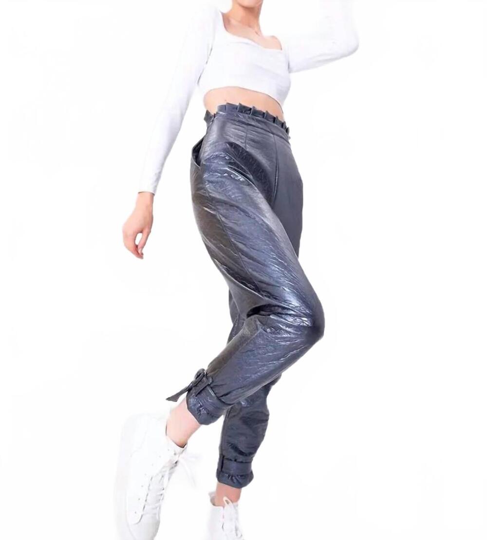 NEW BSL belted hem carrot pants in anthracite